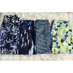 Women's Lot Of 4 Athletic Gym Workout Leggings & Capris Size L Strech‎ Pockets